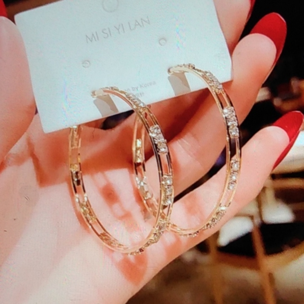 New Rose Gold Diamond CZ Earrings - Picture 4 of 5